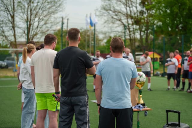 Presentation day — the trophy on the table